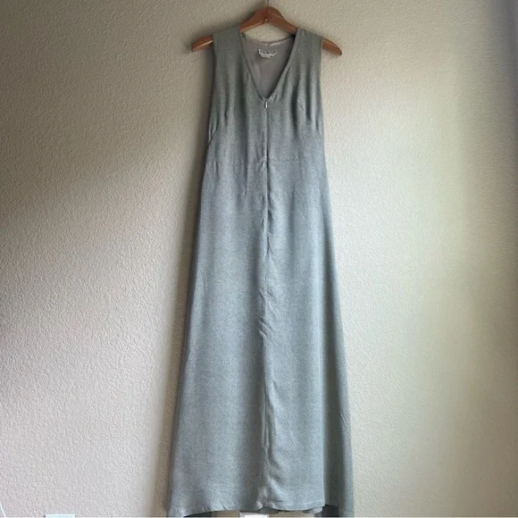 Vintage Ann Taylor for KENAR Structural Sleeveless Black Dot Maxi Dress, S - Picture 2 of 10